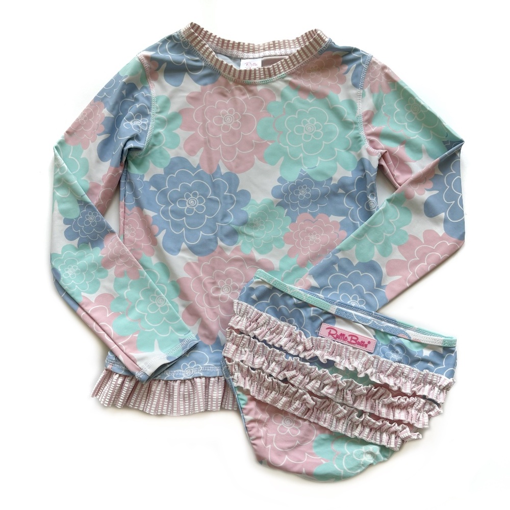 Ruffle Butts Floral Swim Suit